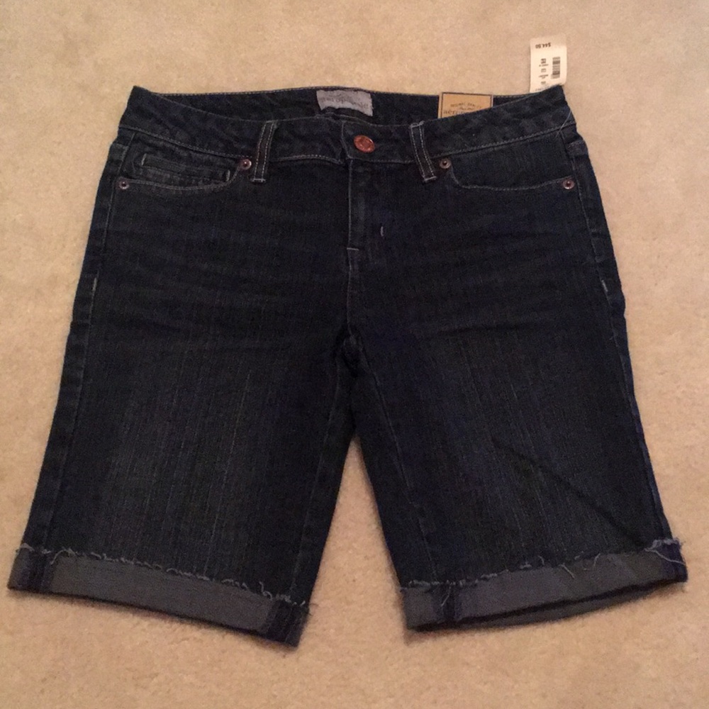Aeropostale Bermuda Denim Shorts Dark Wash